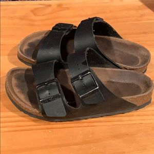 Black Two-Strap Birkenstock Sandals